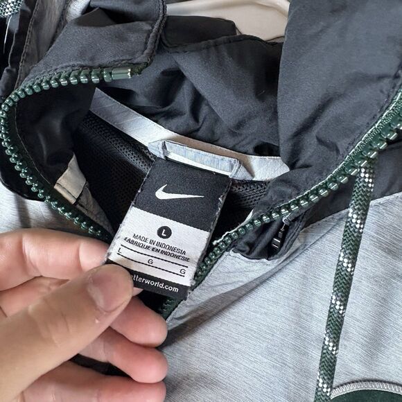 Nike MSU Spartans 1/4 Zip Hoodie Men’s Large Kangaroo Pocket Windbreaker - Picture 4 of 9